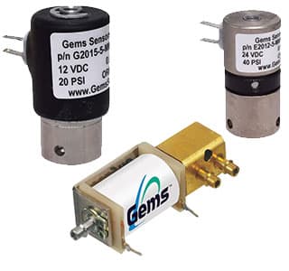Gems Sensors subminiature solenoid valve models