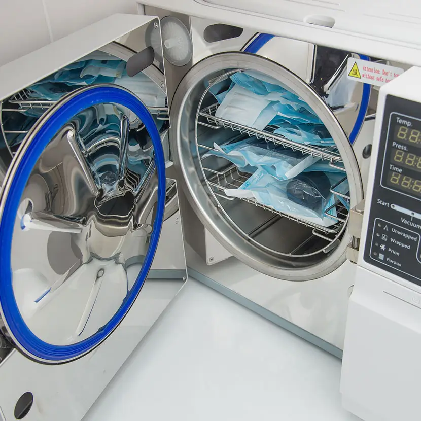 Sterilization chamber with surgical instruments for medical procedures