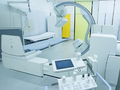 Close-up of imaging system components for healthcare diagnostics