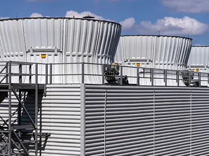 Exterior view of HVAC cooling units for climate control