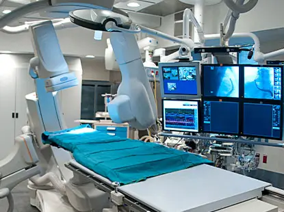 Advanced medical imaging equipment in a hospital operating room
