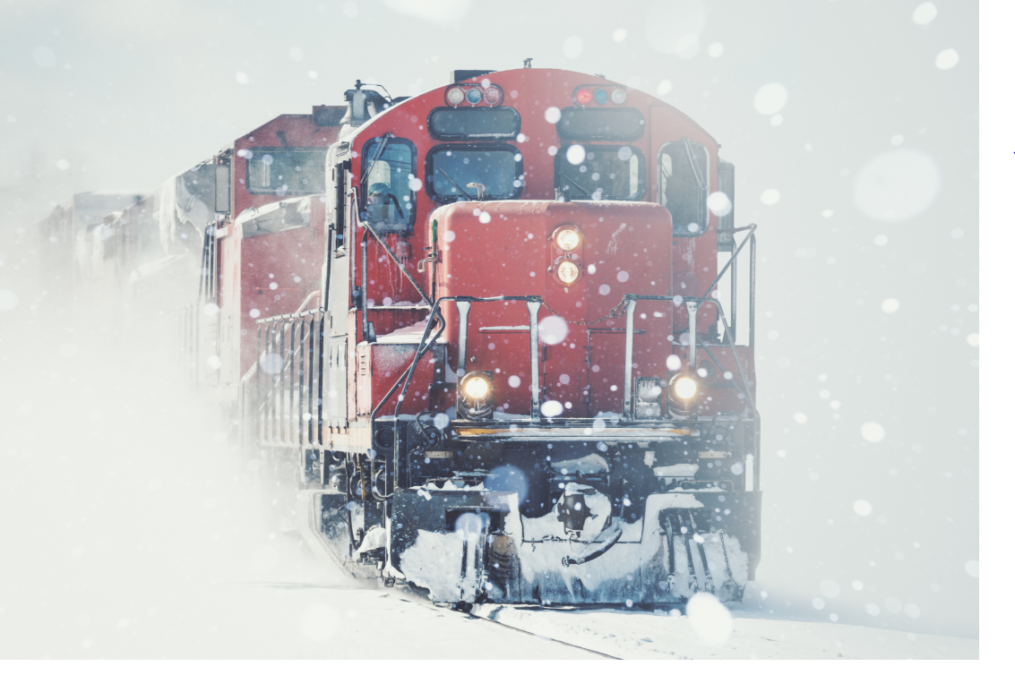 train in snow