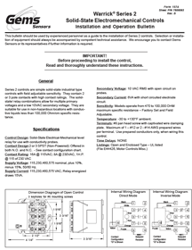 Warrick Series 2  Installation And Operation Bulletin