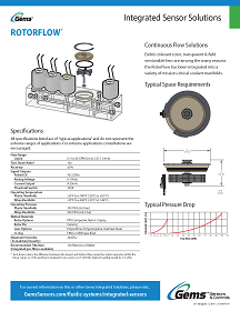 Gems Sensors Catalog, Integrated Sensor Solutions - RotorFlow®