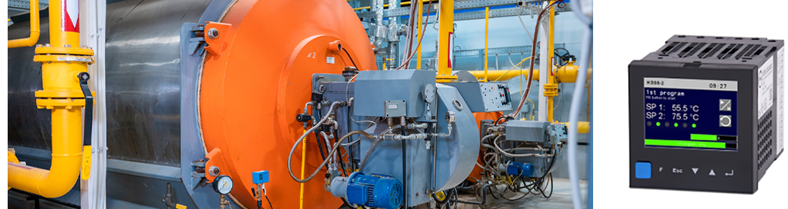 Modern-boiler-room-equipment---high-power-boiler-burner.-Boiler-room.-Water-heating.-Power-supply.-Water-supply