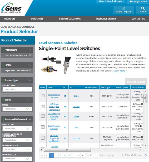 Product Selector 