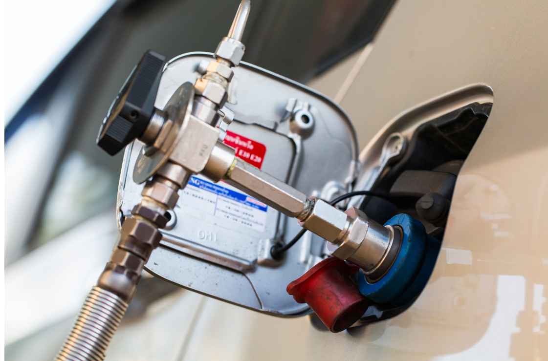 Vehicle’s CNG being re-fueled