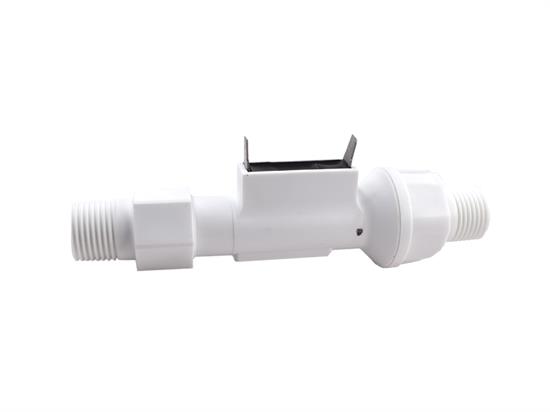 Gems Sensors FS-480 Series Stainless Steel 316 Flow Switch with Low Pressure Drop Piston Type Inline 1/2 Compression Fitting 0.5 gpm Flow Setting 